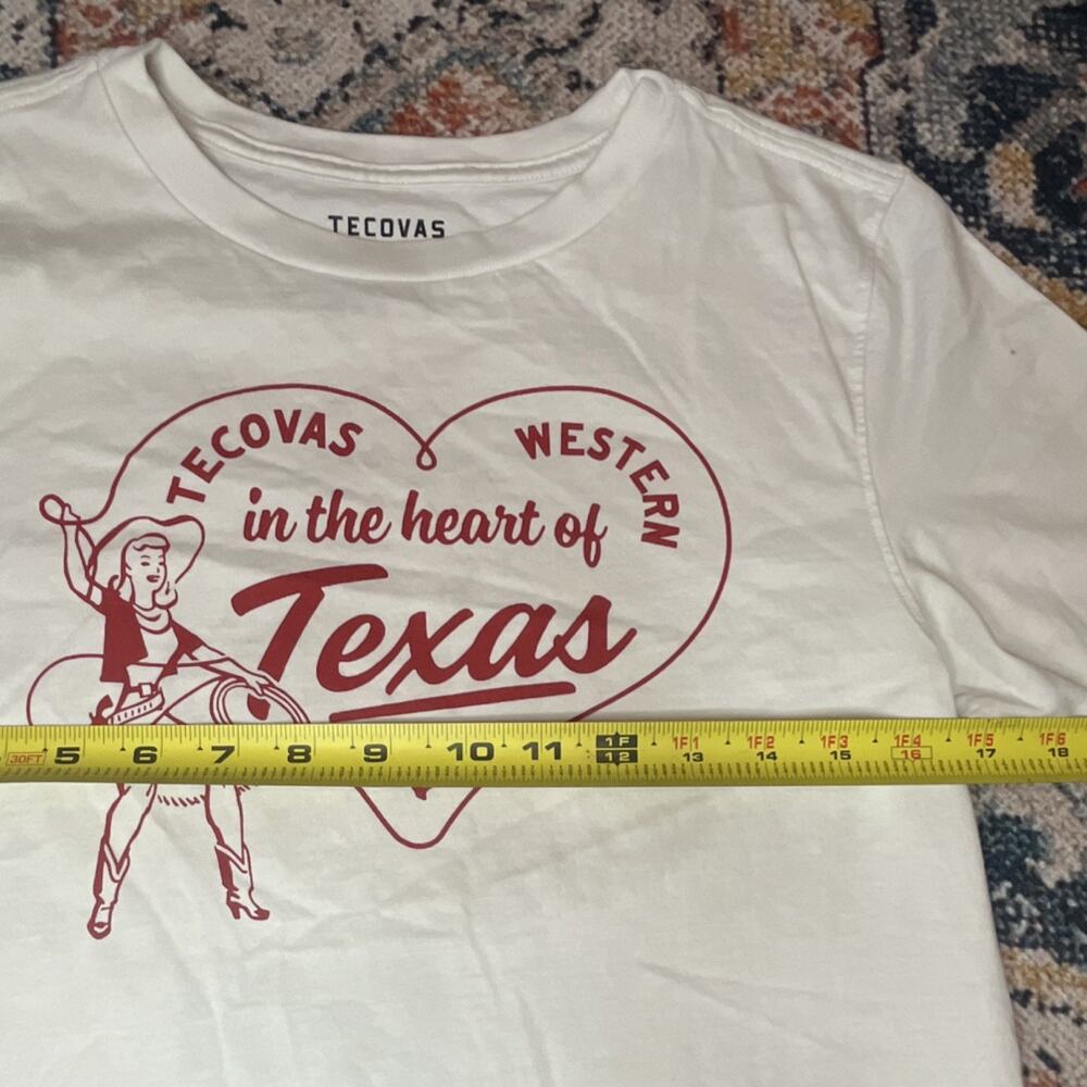 Tecovas "In the Heart of Texas" Graphic Cotton Crew Neck Tee Women’s Small Flaw - Picture 4 of 6